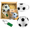 Futbalový Set - Hrnček pre Fanúšika + Stojan na Písacie Potreby + Kľúčenka s Ihriskom