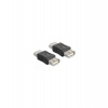 Delock USB Adapter, USB A černý samice/samice (spojka) (65012)