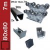 Sada 7m/350kg Zn SV-80x80mm Heavy , samonosný system so zinkovanou kolajnicou