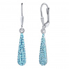 Stříbrné náušnice kapky 22 mm se Swarovski® Crystals modré ZT36106ELB