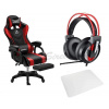 R8 Gamer Likeregal 920 červená (Akciový set: Herné kreslo+slúchadla+podložka pod stoličku)