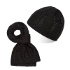 Paolo Peruzzi Dámska súprava čiapka + šál ZZ-09-BL | čierna ZZ-09-BL