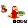 Teddies Papagáj Jarúšok opakujúce vety plyš 16cm na batérie so zvukom