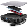 AXAGON HMC-UFO, rozbočovač USB 10 Gb/s, 2x USB-A, USB-C, HDMI 4k/60, RJ-45, slot M.2, SD/mSD, audio, PD HMC-UFO