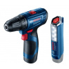 Akumulátorový vŕtací skrutkovač Bosch GSR 120-LI s akumulátorovým svietidlom GLI 12V-300 13997 06019G8004