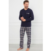 Pánske pyžamo Italian Fashion Edwin dlhý rukáv Farba: Modrá - tmavo, Veľkosť: L