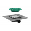 Hansgrohe RainDrain Spot Podlahový vpust s roštom, 15x15 cm, kefovaná nerezová 56055800-HG