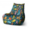 Czech Print s.r.o. Sedací vak Bean mačky s rybkami - detský, farebná