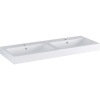 GEBERIT iCon závesné dvojumývadlo s dvomi otvormi, dva prepady, 1200 x 485 mm, biela, s povrchom KeraTect, 124120600