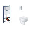 Grohe Rapid SL Set predstenovej inštalácie, klozetu, dosky SoftClose a tlačidla Skate Cosmopolitan, matný chróm SANI11BB2114-GR