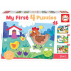 Puzzle pre najmenších My Farm Mother&Babies Progressive Educa mama a bábätká 5-6-7-8 dielov od 24 mes