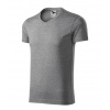 Adler Slim Fit V-neck tričko pánské tmavě šedý melír