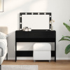 vidaXL toaletný stolík s LED čierny dub 100x40x120 cm