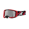 okuliare VISION 8 LUAR, ALPINESTARS (červená/čierna, zrkadlové strieborné plexi) 2025