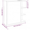 vidaXL Zrkadlová skrinka dymový dub 62,5x20,5x64 cm spracované drevo - Hnedá - 211547-67191