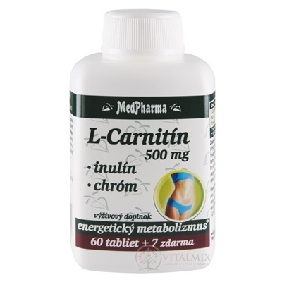 MedPharma L-CARNITÍN 500 MG + INULÍN + CHRÓM tbl 60+7 (67 ks)