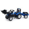 FALK Šliapací traktor 3090M New Holland T8 s nakladačom a vlečkou