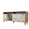Skrinka Milan 2 Walnut and White Marble