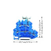 WAGO 2002-2239 dvojitá priechodná svorka 5.20 mm pružinová svorka Osadenie: N modrá 50 ks; 2002-2239