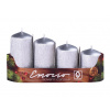 Emocio adventné stupne 4ks 40 mm Drápané strieborné sviečky