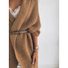 Fashionweek Taliansky DLHÝ teplý sveter, VESTA originálny strih MF8 / F305 Farba: Camel, Veľkosť: Universal