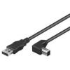 PremiumCord Kábel USB 2.0, A-B, 2m so zahnutým USB-B konektorom 90°, ku2ab2-90