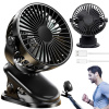 Stolný ventilátor Ruhhy čierny, akumulátorový s klipom, 3 režimy