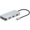 Manhattan 130615 dokovacia stanica a replikátor portov Kábel USB 3.2 Gen 1 (3.1 Gen 1) Type-C Hliník (130615)
