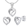Silvego Strieborná súprava srdce so zirkónmi JJJS659