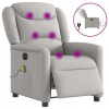 zahrada-XL Elektrické masážne sklápacie kreslo oblakšedá látkové 3303193