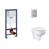 Grohe Rapid SL Set predstenovej inštalácie, klozetu, dosky SoftClose a tlačidla Skate Cosmopolitan, kefovaná nerezová oceľ SANI11BB2115-GR