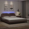 Rám postele s LED osvětlením hnědý 180 x 200 cm umělá kůže Hnědá 3214038