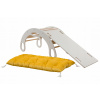 Hojdačka Montessori mdf biely + šmýkačka / sklznica + matrac bucle baránok KIDS