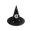 Karnevalový klobúk čarodejnícky - pavučina, lebka, netopier, tekvica, čarodejnica - čierna čarodejnica