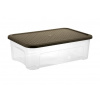 Tontarelli Box ARIANNA 29,5L s vekom, transparent / hnedá 8034181A31