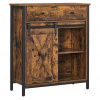 VASAGLE Komoda s posuvnými dvermi vintage 70 × 30 × 80 cm čiernohnedá