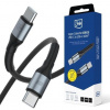 Kábel 3mk USB typ C - USB typ C 2 m čierny