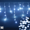 Vánoční osvětlení venkovní, krápníky 312 LED/11,5 m s FLASH extra velké LED diody - černý kabel bílá studená s bílá studená flash
