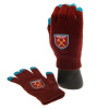 WEST HAM UNITED FC Pletené rukavice West Ham United FC, vínové, touchscreen