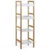 Autronic Regál, 3 police, masív bambus, prírodný odtieň, MDF, biely matný lak, nosnosť 12 kg DR-013-4