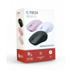 C-TECH myš Dual mode WLM-12PK, bezdrátová, 1600DPI, 6 tlačítek, růžová, USB nano receiver