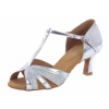 Dámske tanečné topánky Botan BL-8 strieborné, 6,5 cm podpätok Flare, Veľkosť: 36