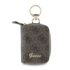 Kľúčenka Guess s logom 4G Script z PU, hnedá