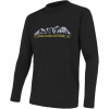 Sensor T-shirt Merino Wool PT mountains pánsky s dlhým rukávom čierny M