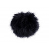 Kožušinový brmbolec s pútkom Ø12 a 14 cm modrá temná 1ks