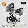 Kočík Adbor Ottis white | Deluxe Baby Farba: Tmavo sivá