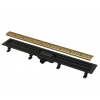 Alca Odtokové žľaby Sprchový žľab Simple 85 cm, s okrajom pre perforovaný rošt, vrátane roštu, mosadz APZ10BLACK-850BRASS