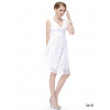 Bílé krajkové koktejlové šaty