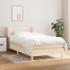 vidaXL Posteľný rám boxsping s matracom krémový 90x200 cm látka - Krémová - 176735-110913