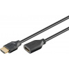 Kábel HDMI M/F predlžovací 2m, High Speed+Eth, 4K@60Hz, HDMI 2.0, 18G, pozl. konektor, čierny